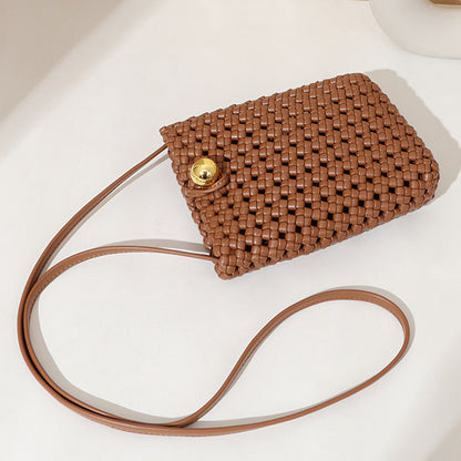 Handmade Woven Leather Small Phone Bag for Girls Stylish & Functional