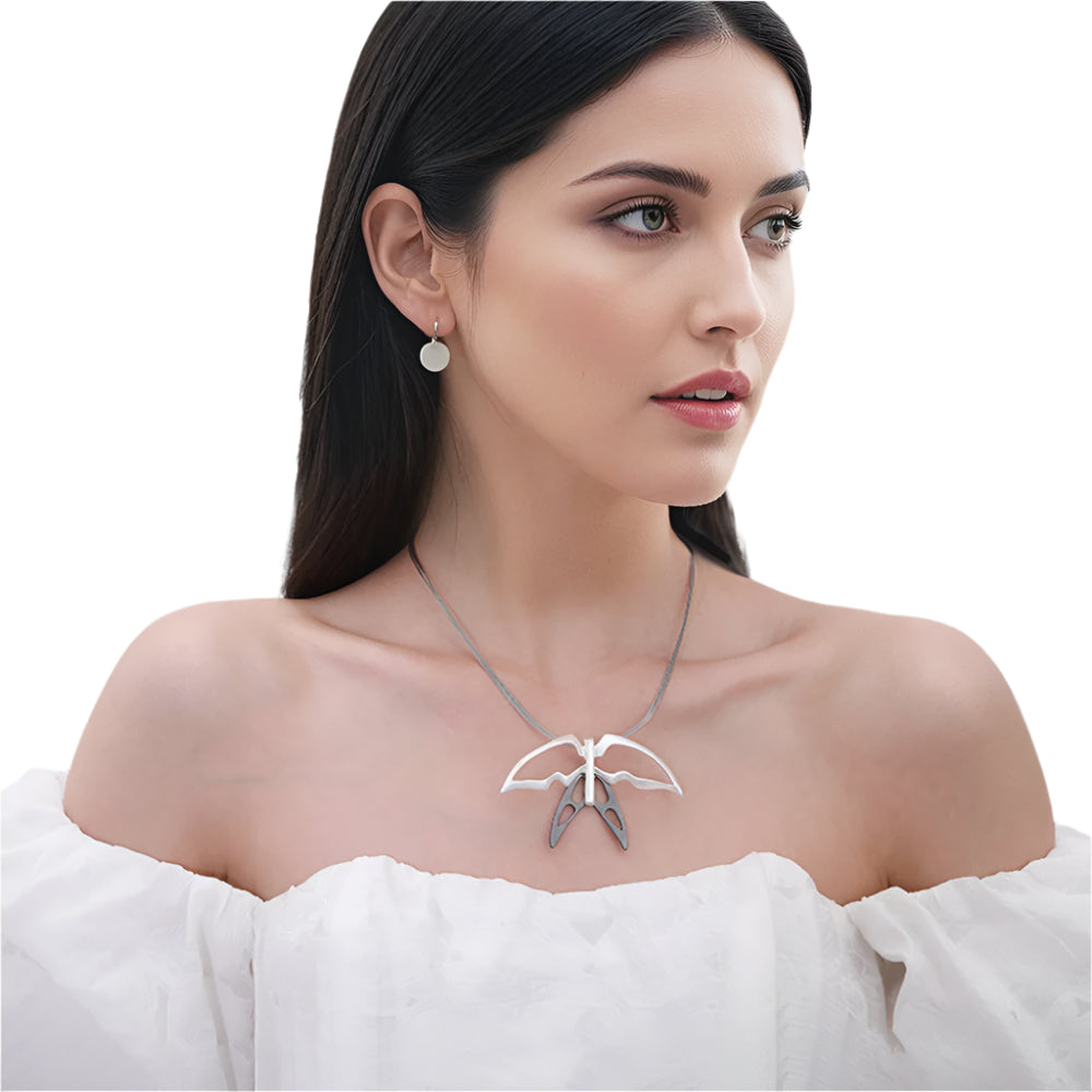 Silver Butterfly Necklace for Women Chain Shiny Necklace Dainty Gifts Party