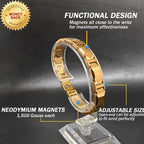 Magnetic Bracelet 1500 Gauss Chain Pain Relif strong Magnetic Bracelet for Men,GOLD