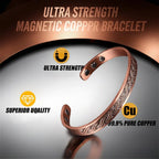 Premium Copper Bracelet Magnetic Therapy & Unisex Design