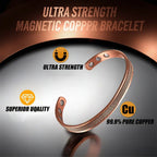 Handcrafted Copper Bracelet Magnetic Therapy for Strength & Balance For Unisex