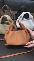 Women’s Brown Pebbled cowhide Tote Bag Soft Slouchy Top Handle Handbag for Daily