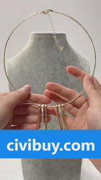 エレガントなデイリーローズゴールドとシルバーのツートンマルチレイヤーティアドロップダングルイヤリングレディース