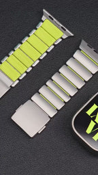 Magnetic Titanium & Silicone Fusion Band For Apple Watch 42/44/45/46/49MM