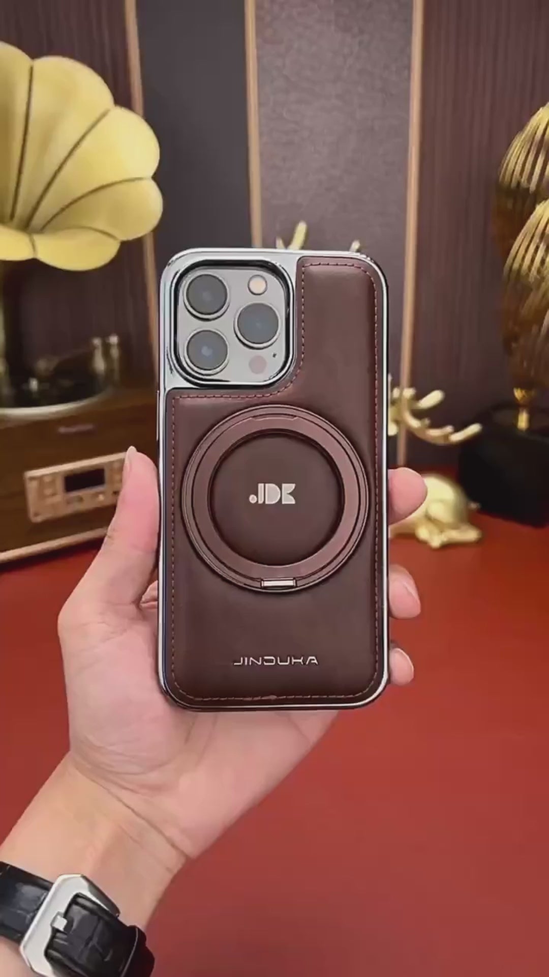 Luxury Leather Business Phone Case for iPhone 16 Pro Max Anti-Slip Scratch Resistant Ultra Slim Protective Case