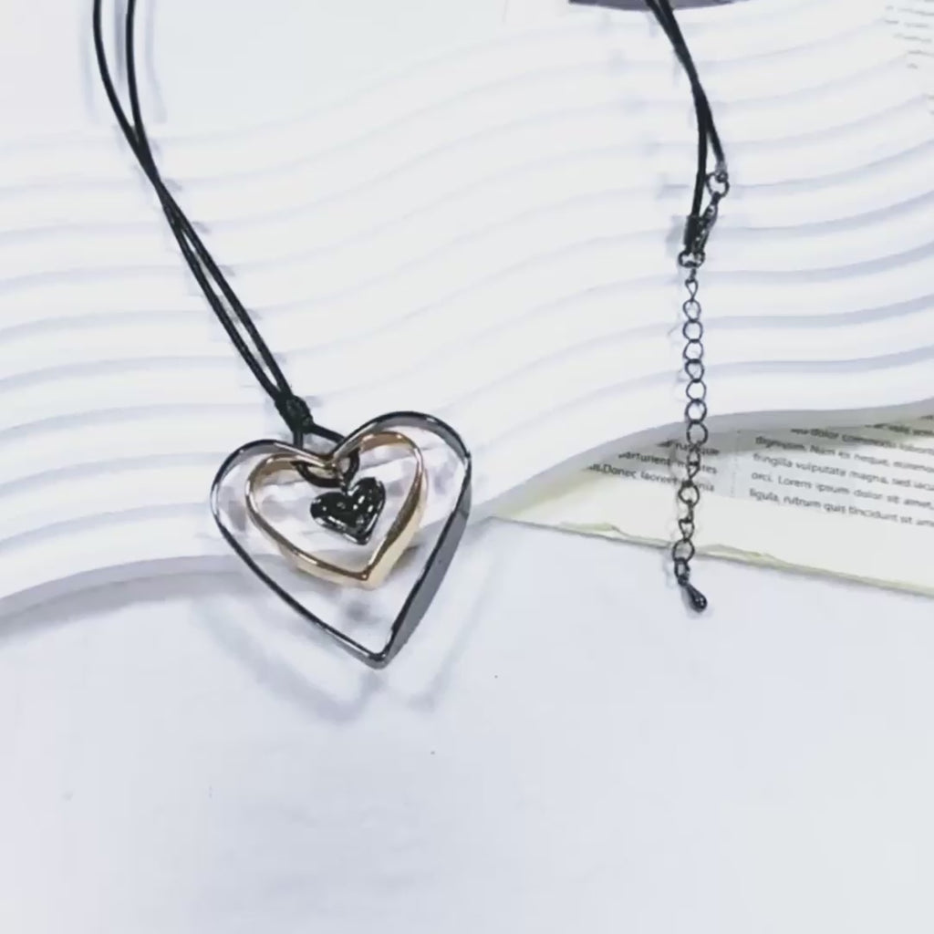 Heart Tennis heart Locket Necklace Pu Leather Choker Collar