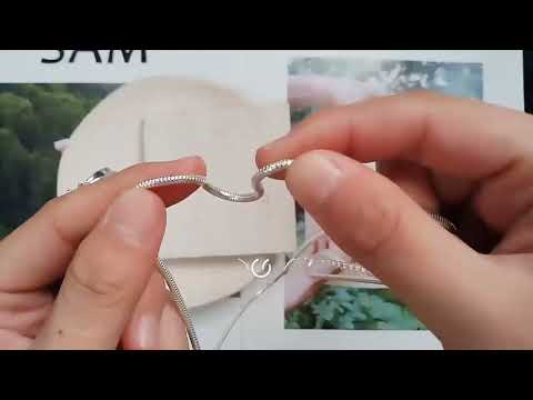 Lange 32-inch Double Circle Link ketting Rhodium op Sterling Zilver