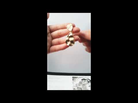 Gold Plated Surgical Steel Double Drop Dangle Earrings 【wholesale】