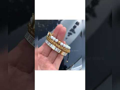 Crown King 18K Gold Beads Luxury Charm Fashion Jewelry【white】