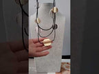 Women’s Gold Layered Collar Necklace with Minimalist Disc Design