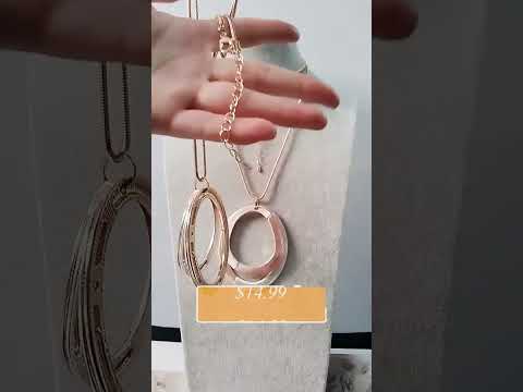 Two Circle Pendant Gold Circle Pendant Gold Round Pendant 18 Inches