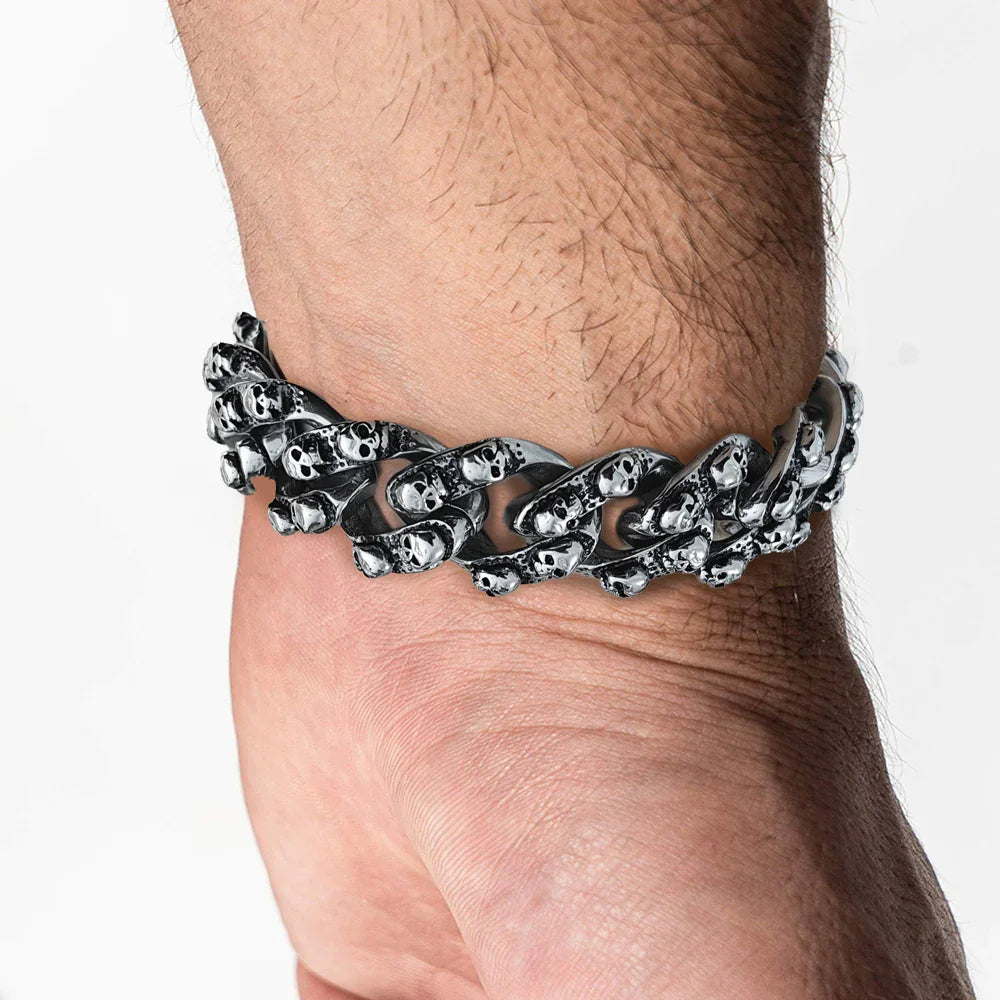Viking Bracelet punk skull mens bracelet viking bracelet men silver