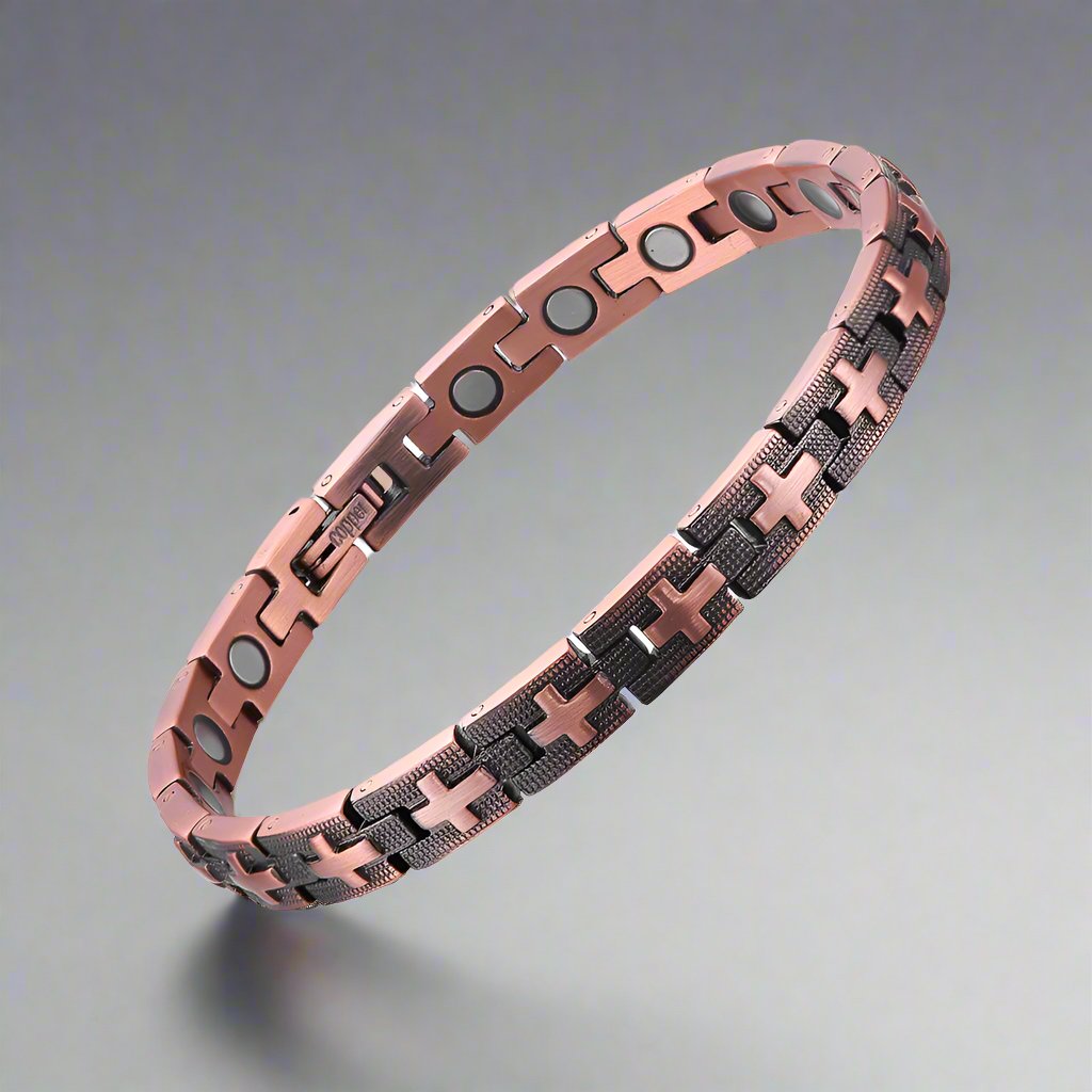 100% Pure Copper Magnetic Bracelet for Men & Women - Cross Design