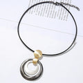 Personality Necklace Women Multi Circle Pendant Punk Necklace Collar - CIVIBUY