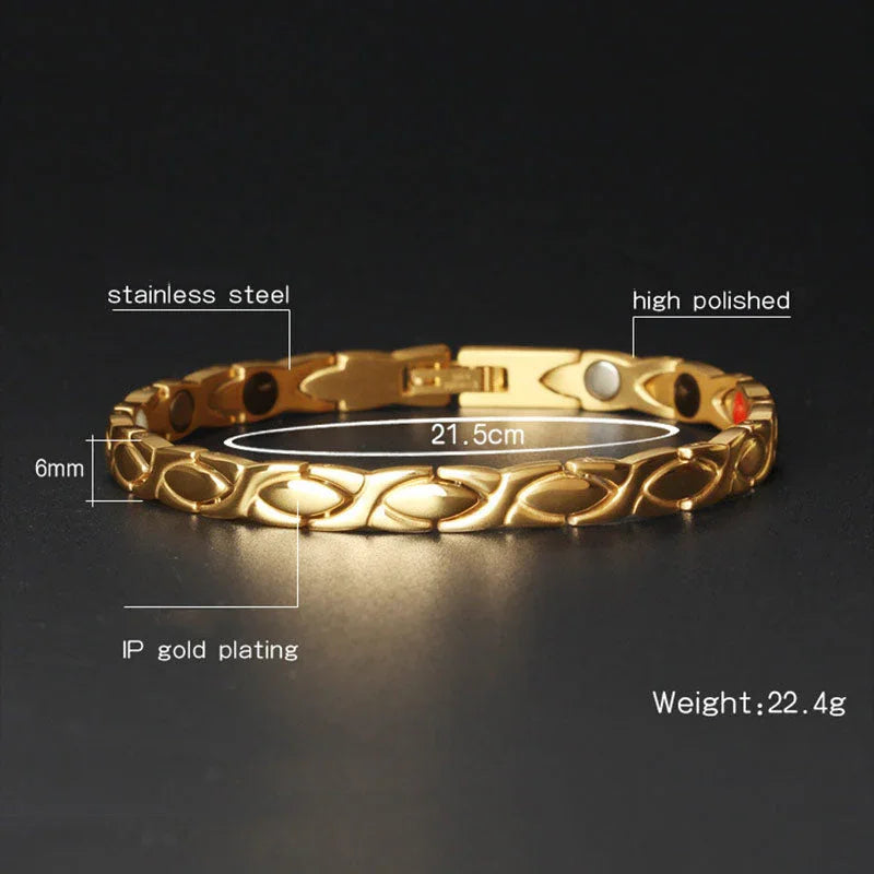 Female Magnetotherapy Bracelet Titanium Stainless Steel Magnetostriction Arthritis And Fallopian Tube Pain Relief - CIVIBUY