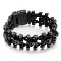 Mens Chain Viking pirate Bangle Black Large - CIVIBUY