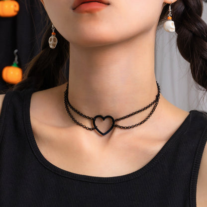Cool Punk Gothic Collar for Women Black PU Leather Vingate Necklace Adjustable - CIVIBUY