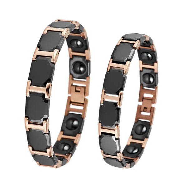 Couple Tungsten Bracelet with Magnet Therapy for Pain Relief