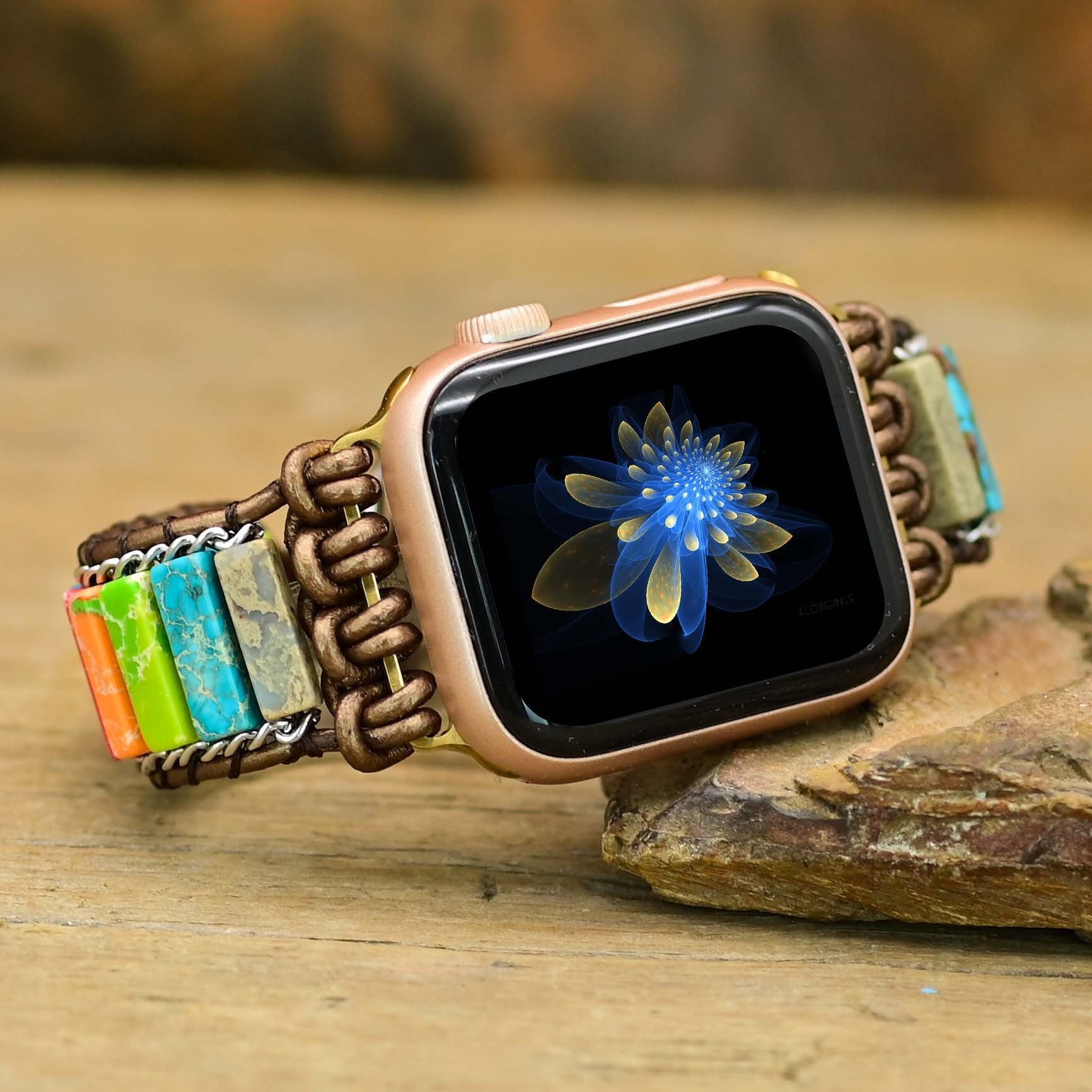 Handmade Colorful Beaded stone Watch Strap for Apple Watch - CIVIBUY