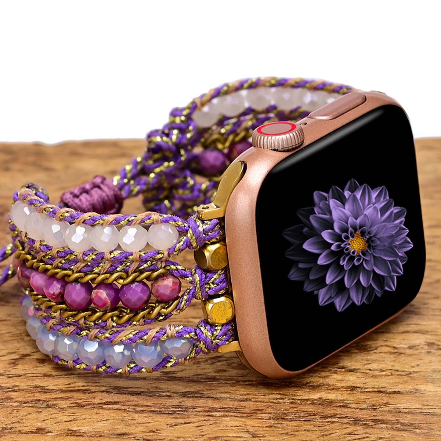 Handmade Beaded Purple stone Watch Strap for Apple Watch - CIVIBUY