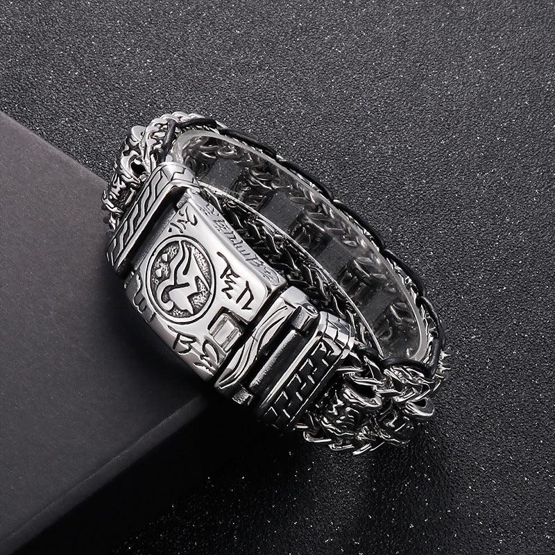 Seal Spell Bracelets For Men Steel Viking Link Chain - CIVIBUY