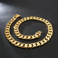 Men's Cuban chain necklace electroplating gold heavy chain - CIVIBUY