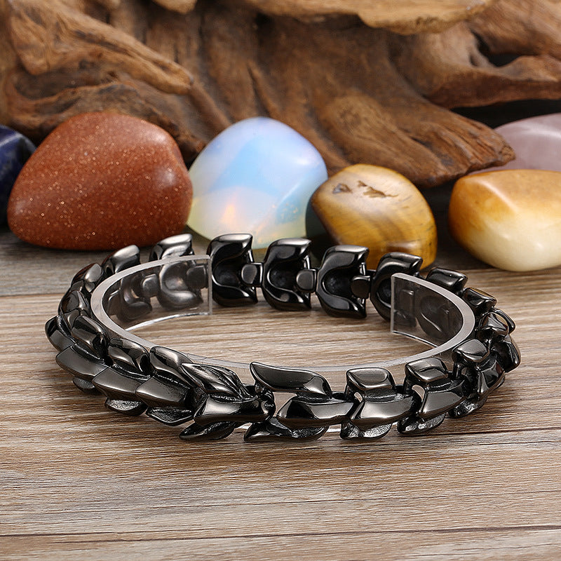 Gold bracelet stainless dragon chain for men - CIVIBUY