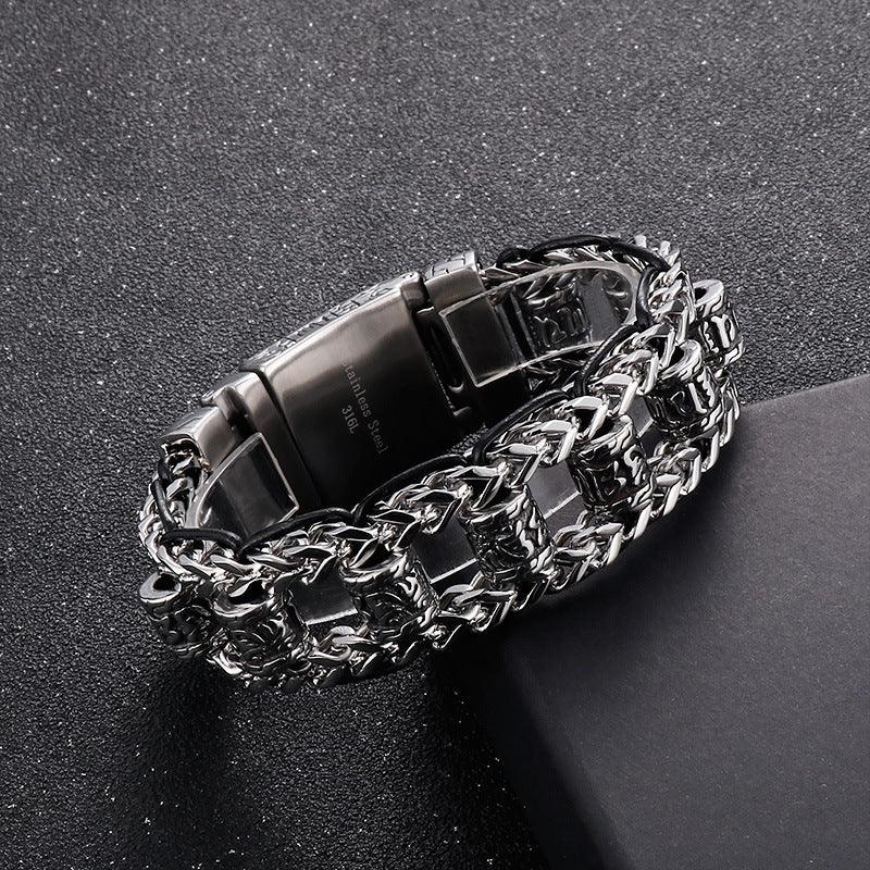 Seal Spell Bracelets For Men Steel Viking Link Chain - CIVIBUY