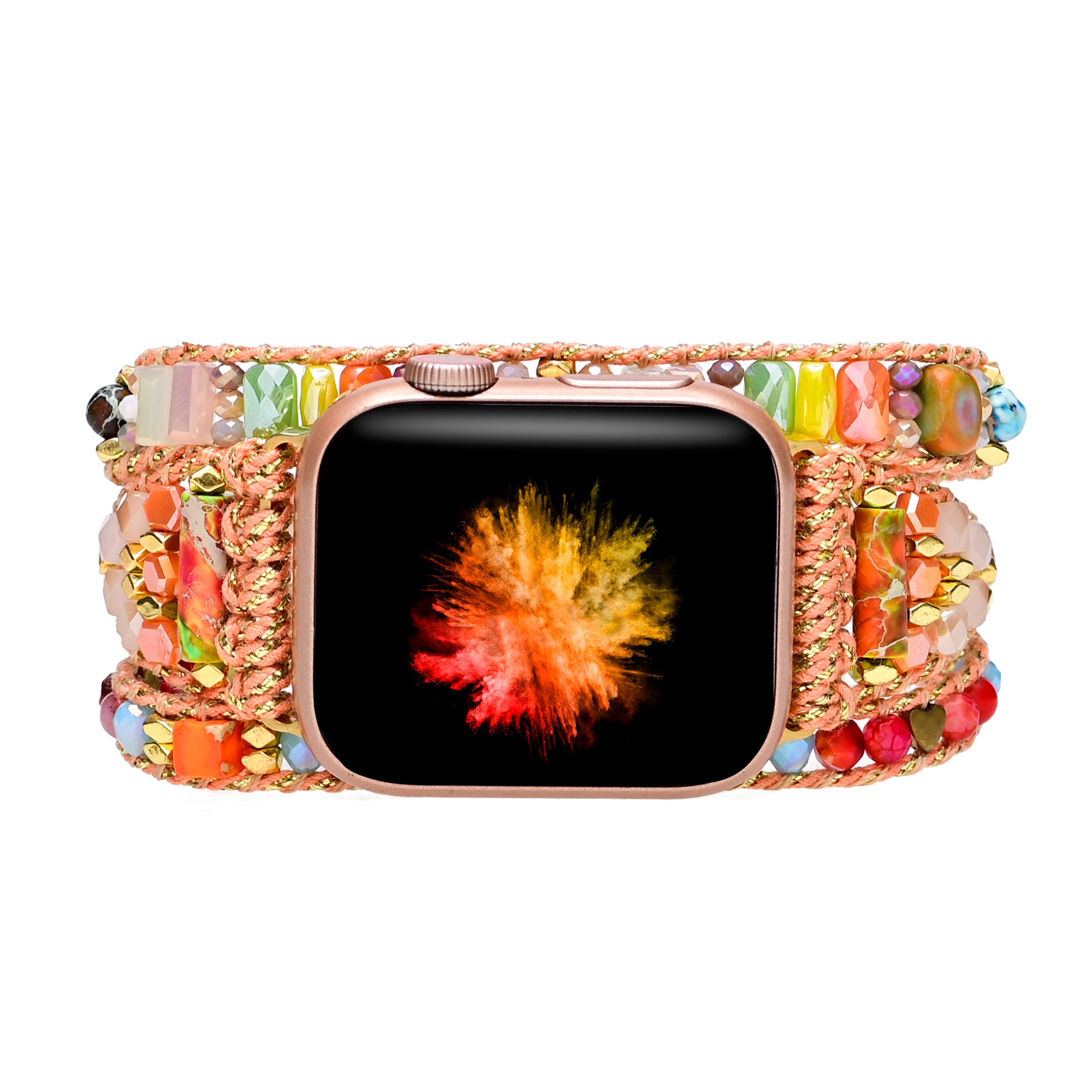Handmade colorful Stone Handmade Beaded Watch Strap for Apple Watch - CIVIBUY