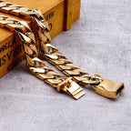 Men's Cuban chain necklace electroplating gold heavy chain - CIVIBUY