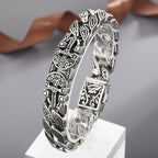 Viking Charms Gods‘ sword Cuban Chain Mens Large Steel Bracelet with Clasp - CIVIBUY