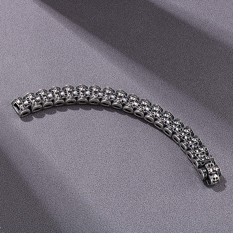 Silver skeleton hand bracelet skull warrior bracelet skull hand bracelet - CIVIBUY