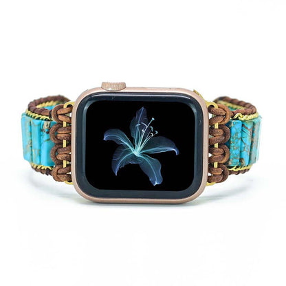 Handmade turquoise Beaded stone Watch Strap for Apple Watch - CIVIBUY