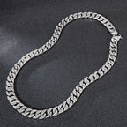 wide Stainless Cuban Miami Chains Necklaces CZ Zircon Box Lock Big Heavy Chain for Men Hip Hop jewelry - CIVIBUY