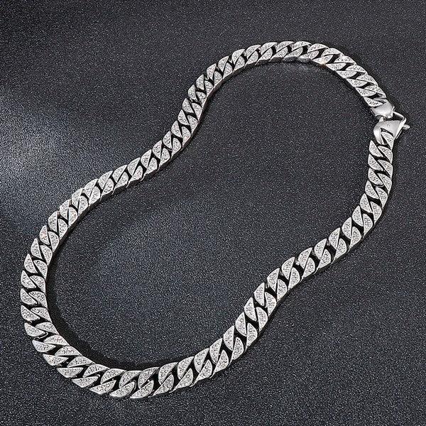 wide Stainless Cuban Miami Chains Necklaces CZ Zircon Box Lock Big Heavy Chain for Men Hip Hop jewelry - CIVIBUY