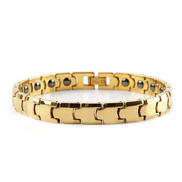 Gold Tungsten Bracelet with Magnet Therapy for Pain Relief