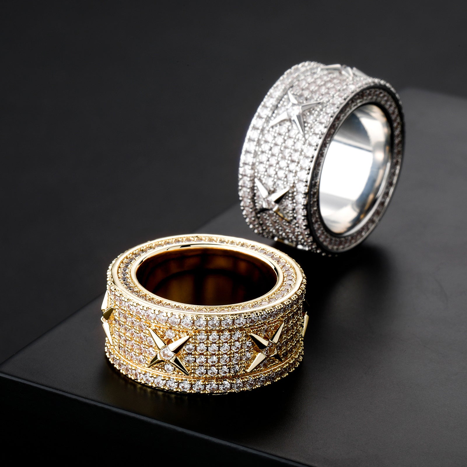 Sparkly Wedding Ring  White Gold Cubic Zirconia Wedding Engagement Rings for Women men - CIVIBUY