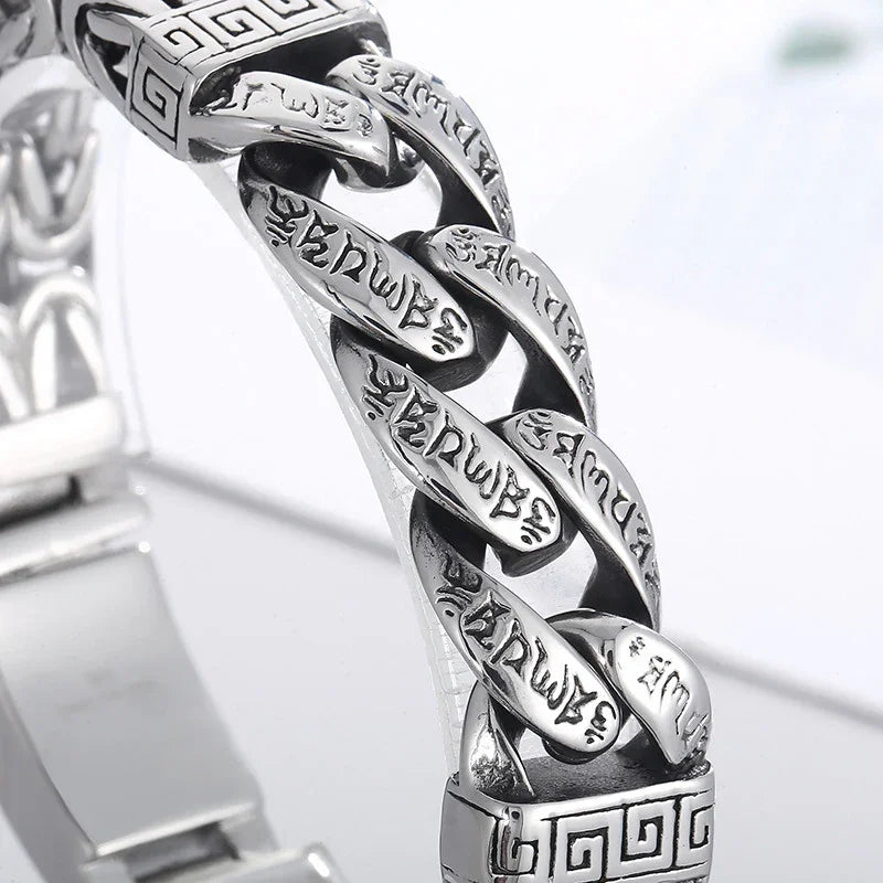 Mens Stainless Steel Doctor Strange spell Link Curb Chain Bracelet B12G-K - CIVIBUY