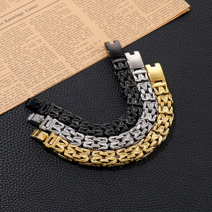 Gold Gents Bracelet Stainless chain type for men best gift - CIVIBUY