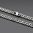Silver Tone Mens Stainless Steel Curb Bracelet And Necklace Set - CIVIBUY