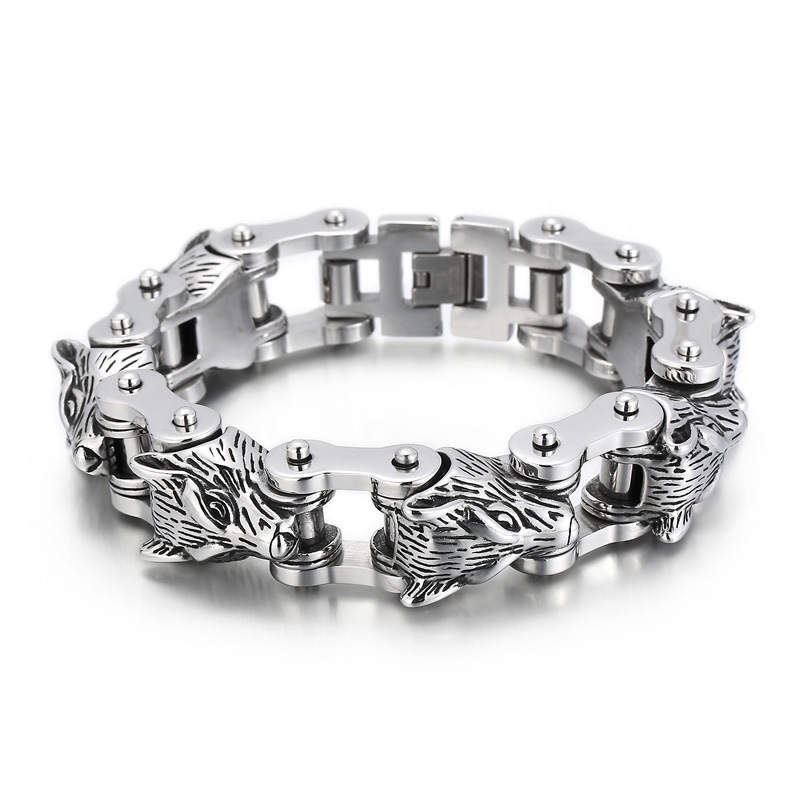 viking Wolf bracelet nordic silver viking axe viking cuff bracelet - CIVIBUY