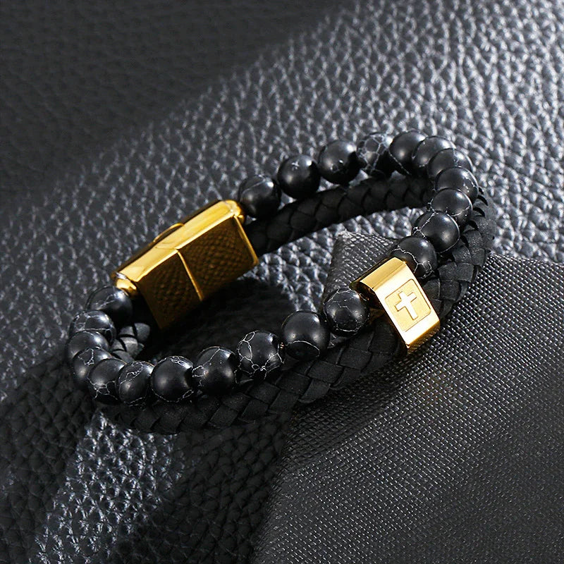 Yoga Healing Crystal Bracelet Natural Gemstone Beads Anxiety Bracelets Braided - 2Layer - CIVIBUY