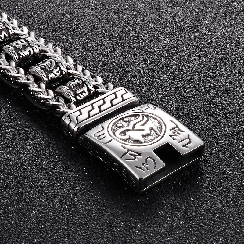 Seal Spell Bracelets For Men Steel Viking Link Chain - CIVIBUY