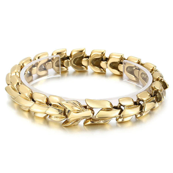 Gold bracelet stainless dragon chain for men