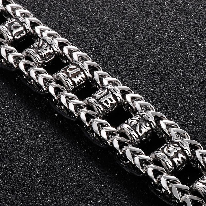 Seal Spell Bracelets For Men Steel Viking Link Chain - CIVIBUY