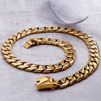 Men's Cuban chain necklace electroplating gold heavy chain - CIVIBUY