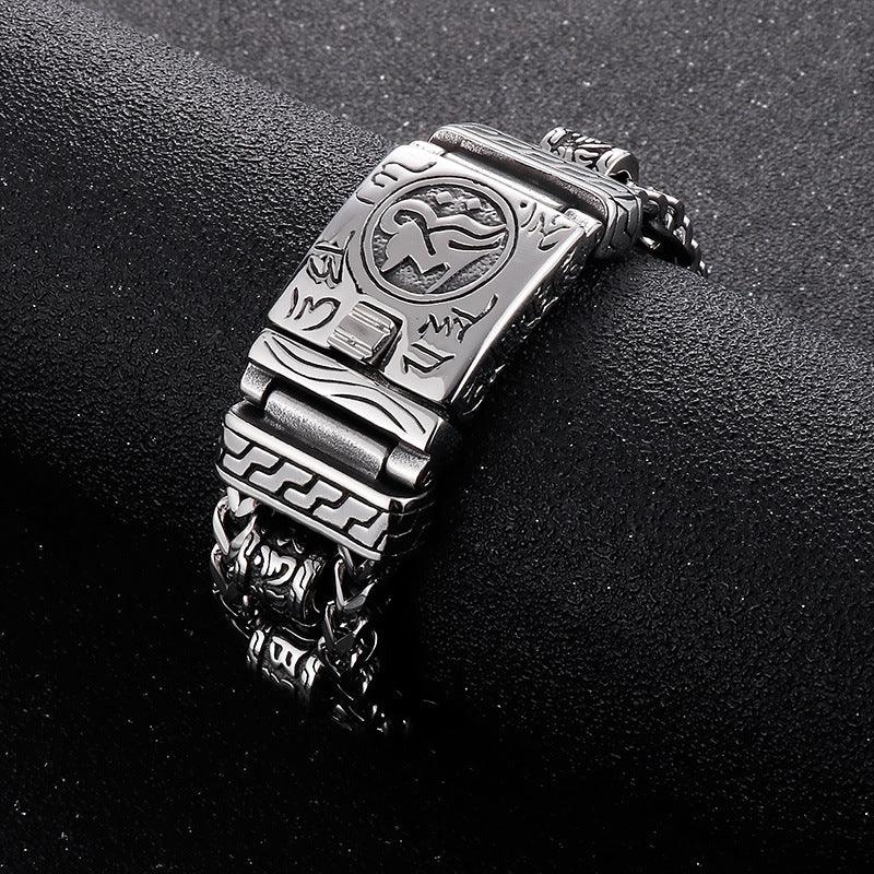 Seal Spell Bracelets For Men Steel Viking Link Chain - CIVIBUY