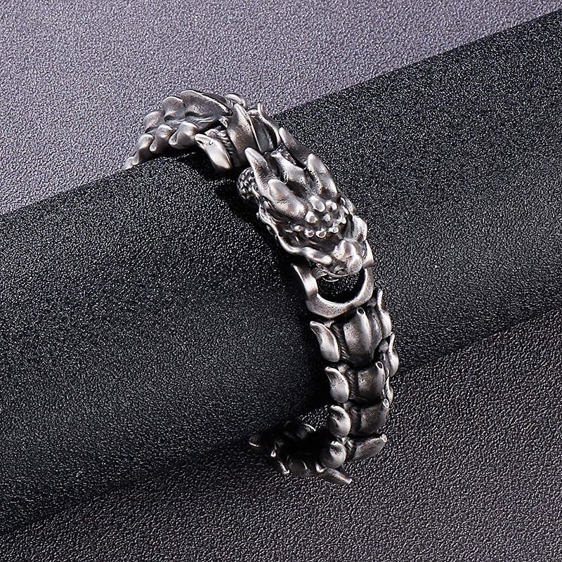 Silver dragonology viking men's jewelry for men - CIVIBUY