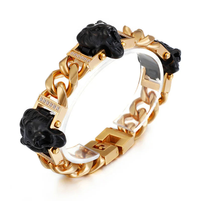 viking bracelet Jewelry HIPHOP Titanium Steel Men's Lion Bracelet HHP-t3 - CIVIBUY