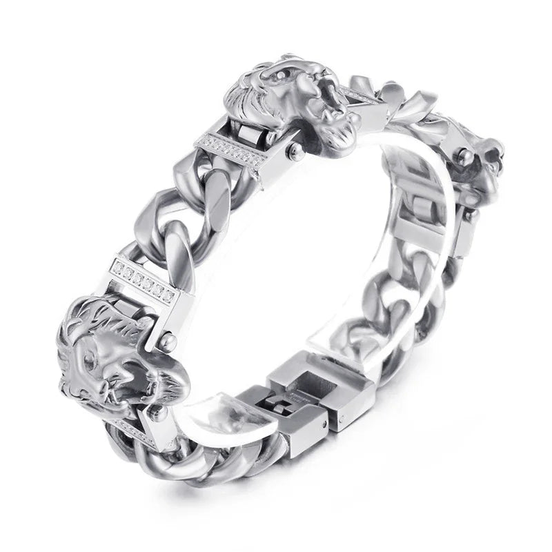 viking bracelet Jewelry HIPHOP Titanium Steel Men's Lion Bracelet HHP-t3 - CIVIBUY